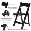 Black Wood Folding Chair - Image 9