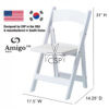 White “Amigo®” Resin Padded Folding Chairs - Image 7